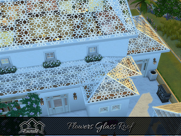 Sims 4 — Flowers Glass Roof 4 by Emerald — Flowers glass roof is suitable for shopping malls, flower shop and gazebo.