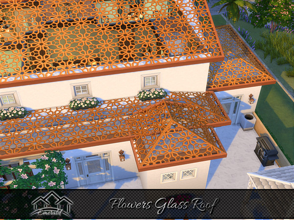 Sims 4 — Flowers Glass Roof 5 by Emerald — Flowers glass roof is suitable for shopping malls, flower shop and gazebo.
