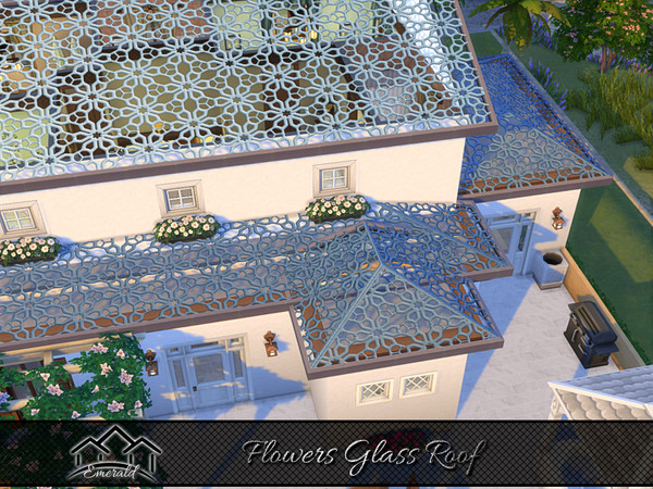 Sims 4 — Flowers Glass Roof 6 by Emerald — Flowers glass roof is suitable for shopping malls, flower shop and gazebo.