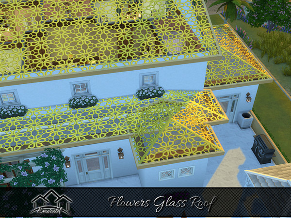 Sims 4 — Flowers Glass Roof 8 by Emerald — Flowers glass roof is suitable for shopping malls, flower shop and gazebo.