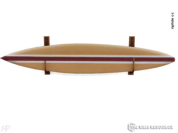 Sims 4 — Riptide CC-Cali Boho Wall Set A Vintage Surfboard by Riptidecc — Bring a breeze of west coast charm into your