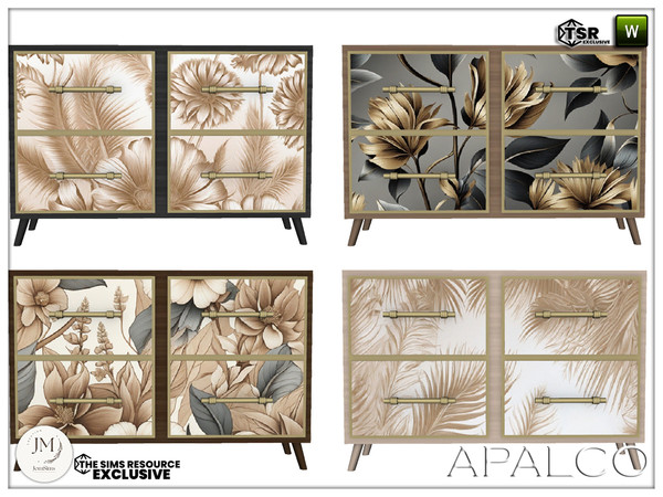 Sims 4 — Jomsims Apalco bedroom dresser2 by jomsims — Bring luminous elegance into your Sims' home with the Apalco
