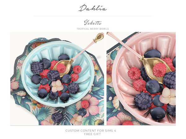 Sims 4 — Dahlia - Gokotta Tropical Berry Bowl by VentaStudio — A collection of summer themed items by Dahlia