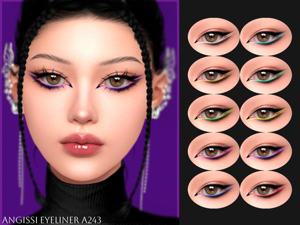Sims 4 — Eyeliner A243 by ANGISSI — PREVIEWS MADE USING HQ MODE Makeup category