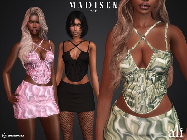 Sims 4 — MADISEN top by ali1 — Corset Top