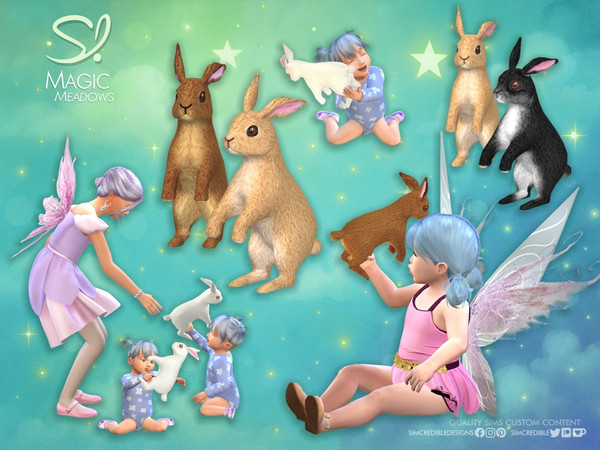 Sims 4 — Magic Meadows Bunny Toy by SIMcredible! — Welcome to the Magical Meadow Kids Bedroom, where nature meets fantasy