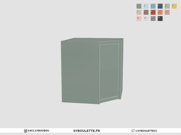 Sims 4 — Nothing to wear - Corner closet by Syboubou — Corner closet with closed doors - Available in 15 color swatches.