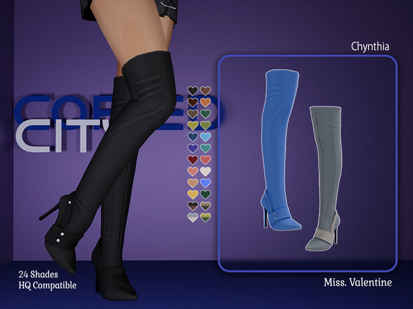 Sims 4 — Chynthia Boots by MissValentine142 — Long leather boots