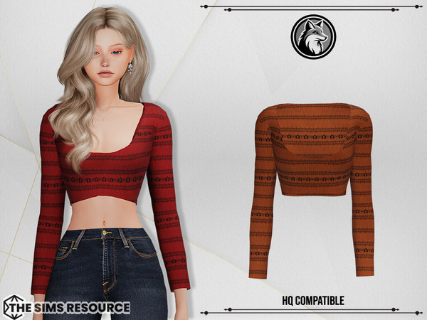 Sims 4 — Cathrine Top by ForLima — 4 Colors
