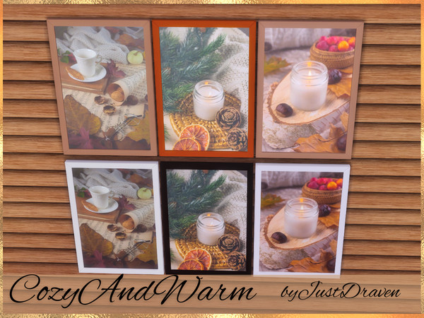 Sims 4 — Patreon - Cozy And Warm by Draven298 — - Base Game Compatible - 3 Portrait Paintings, 1 Trio Painting, all with