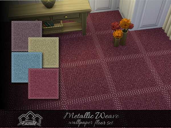 Sims 4 — Metallic Weave Wallpaper floor set by Emerald — Enhance your home with stylish and cozy wallpaper.(floor set)