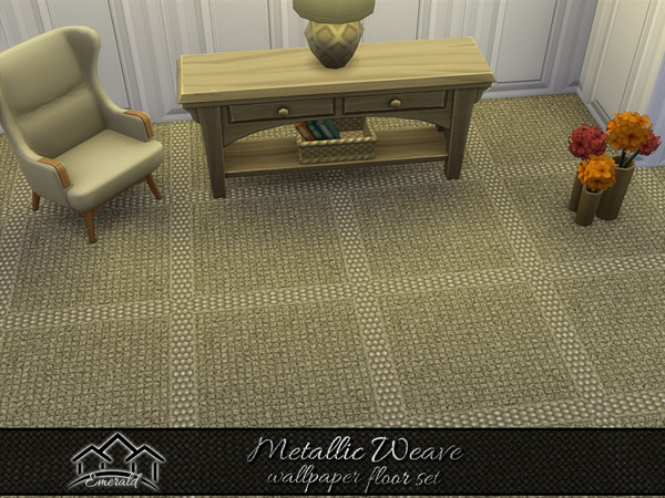 Sims 4 — Metallic Weave Wallpaper floor2 by Emerald — Enhance your home with stylish and cozy wallpaper.(floor set)