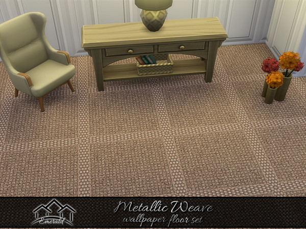 Sims 4 — Metallic Weave Wallpaper floor3 by Emerald — Enhance your home with stylish and cozy wallpaper.(floor set)