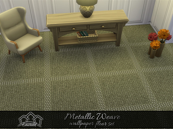 Sims 4 — Metallic Weave Wallpaper floor4 by Emerald — Enhance your home with stylish and cozy wallpaper.(floor set)