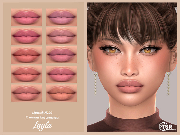 Sims 4 — Lipstick N229 by Layla — Previews were made using HQ Mod