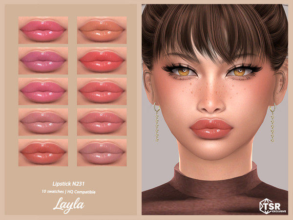 Sims 4 — Lipstick N231 by Layla — Previews were made using HQ Mod