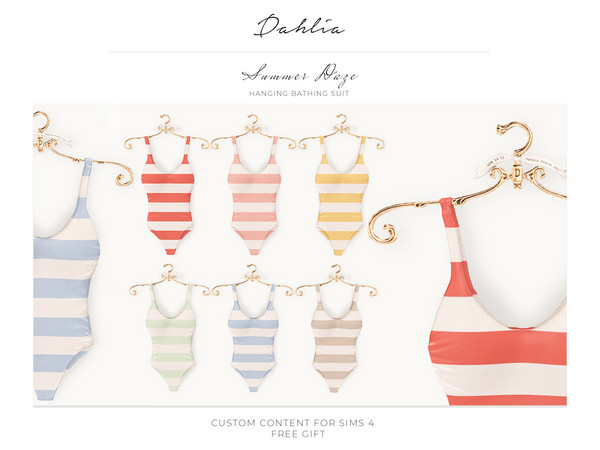 Sims 4 — Dahlia - Summer Daze Hanging Bathing Suit by VentaStudio — A collection of summer themed items by Dahlia