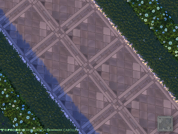 Sims 4 — Lastrico Terrain Paint by Caroll912 — A single swatch of geometric, stone pavement terrain paint in grey tones.