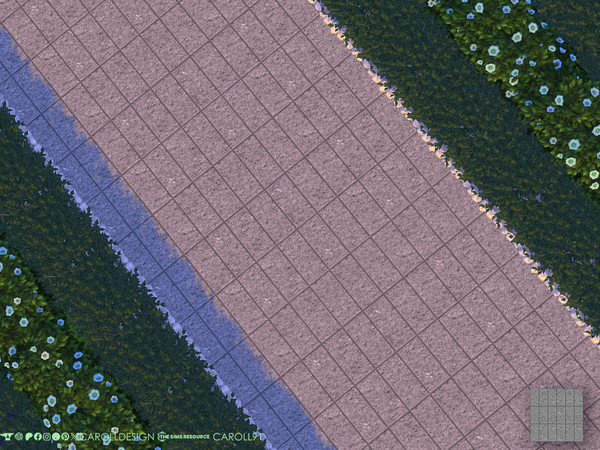 Sims 4 — Sasso Terrain Paint 2 by Caroll912 — A single swatch of textured, geometric concrete terrain paint in grey