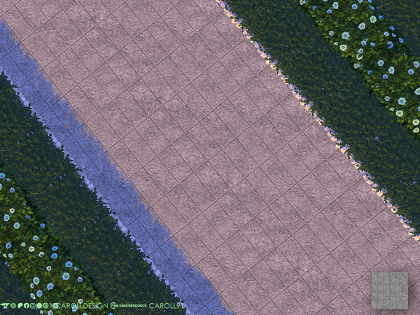 Sims 4 — Sasso Terrain Paint 4 by Caroll912 — A single swatch of textured, geometric concrete terrain paint in grey