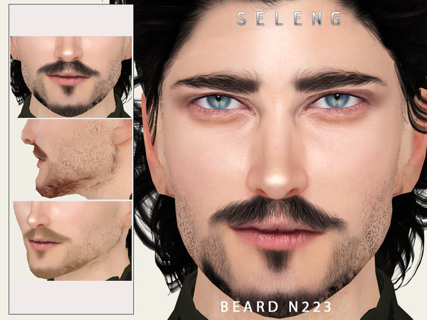 Sims 4 — Beard N223 by Seleng — HQ compatible beard with 21 colours, available for Teen to Elder.