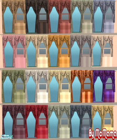 Sims 2 — NK Plaid Inspired Curtains by MoMama — These 20 curtains match the 20 sets of plaid walls and floors I'm