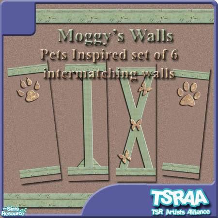 Sims 2 — Columns Two - Pets Inspired! by KittenKiss — Pets inspired mix n match walls for your pet loving family! These