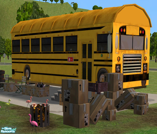 Sims 2 — Bus Yellow Roof endPiece - #287424 by DOT — Bus Yellow Roof endPiece Yellow Bus Living. Roof Meshes by FA