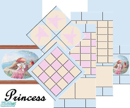 Sims 2 — Princess by Lorah — Princess-pink, Baby-blue, Sea-shell are the main colors in this set. Beautiful for a child,