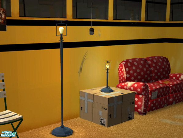 Sims 2 — Poor Table Lamp Blue - #337375 by DOT — Poor Table Lamp Blue Yellow Bus Living. *GET MESH* Yellow Bus Living