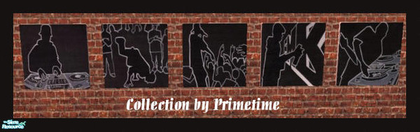 Sims 2 — Primetimes Hip Hop Elements by Primetime024 — This set features 5 great black and white hip hop elements.