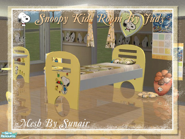 Sims 2 — Judy Snoopy Kids Room - SingleBedFrame by judyhugsnoopy — Recolor of Sunair CWS Kids Room A & B. You must