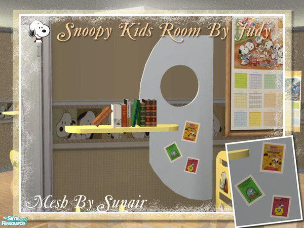 Sims 2 — Judy Snoopy Kids Room - Bookshelf by judyhugsnoopy — Recolor of Sunair CWS Kids Room A & B. You must need to