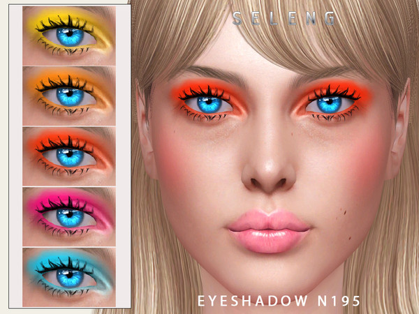 Sims 4 — Eyeshadow N195 by Seleng — The eyeshadow has 19 colours and HQ compatible. Allowed for teen, young adult, adult