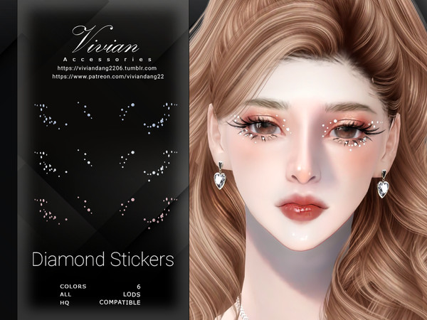 Sims 4 — Diamond Stickers by VivianDang — - All new meshes