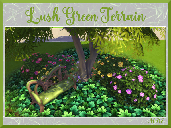 Sims 4 — MDE-LushGreenTerrain-06.package by MDE — Different shades of green will create depth and visual interest across