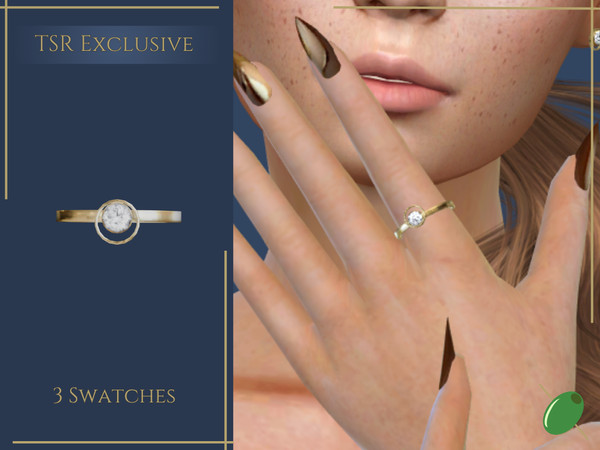 Sims 4 — Winnow Ring by Pitted0live — Geometric design diamond ring for the index finger Custom catalog image