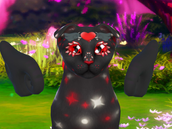 Sims 4 — Sparkle Ruby Kitty by PastelHeartKittens — Is she a crystal? Who knows? She loves being with Fairies!