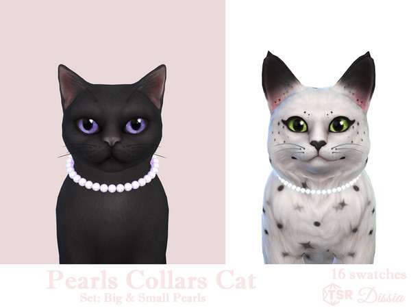 Sims 4 — Pearls Collar v1 (Bigger) by Dissia — Collars in bigger or smaller pearl versions