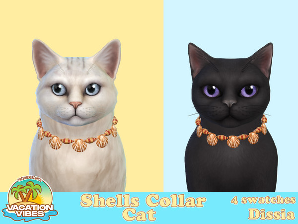Sims 4 — Shells Collar Cats by Dissia — Collar made of sea shells for your cat