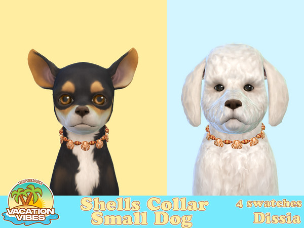 Sims 4 — Shells Collar Small Dogs by Dissia — Collar made of sea shells for your small dog