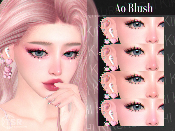 Sims 4 — Ao Blush by Kikuruacchi — - It is suitable for Female and Male. ( Teen to Elder ) - 4 swatches - HQ Compatible -