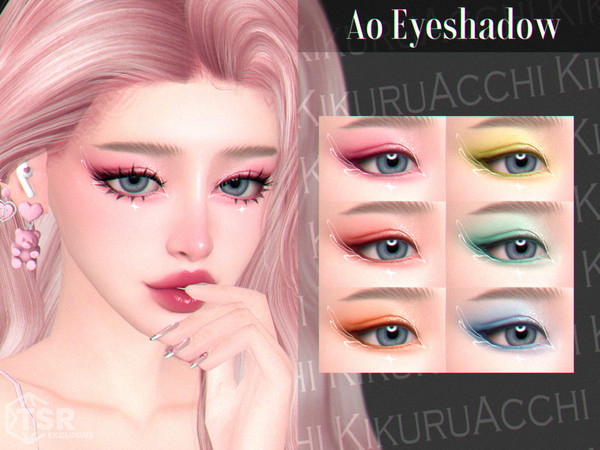 Sims 4 — Ao Eyeshadow by Kikuruacchi — - It is suitable for Female and Male. ( Teen to Elder ) - 6 swatches - HQ
