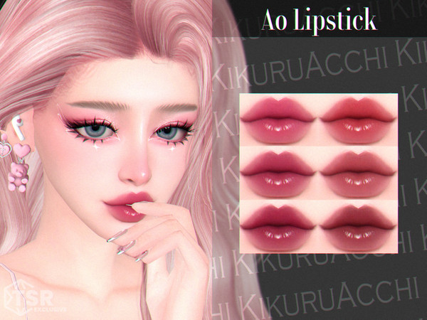 Sims 4 — Ao Lipstick by Kikuruacchi — - It is suitable for Female and Male. ( Teen to Elder ) - 6 swatches - HQ
