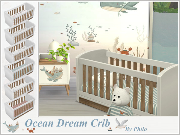 Sims 4 — Philo_Ocean Dream Crib by philo — Why not decorate your nursery with furnitures picturing whales, sea turtles