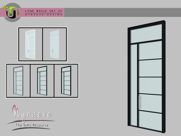 Sims 4 — Lyne Build Set III - Tall Door 2x1 by NynaeveDesign — Lyne Build Set III - Tall Door 2x1 Located in Build -