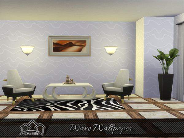 Sims 4 — Wave Wallpaper 1 by Emerald — Wave wallpaper will bring nature and beauty to your home.
