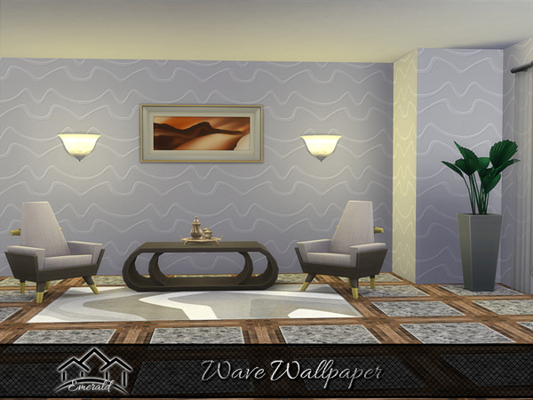 Sims 4 — Wave Wallpaper 2 by Emerald — Wave wallpaper will bring nature and beauty to your home.