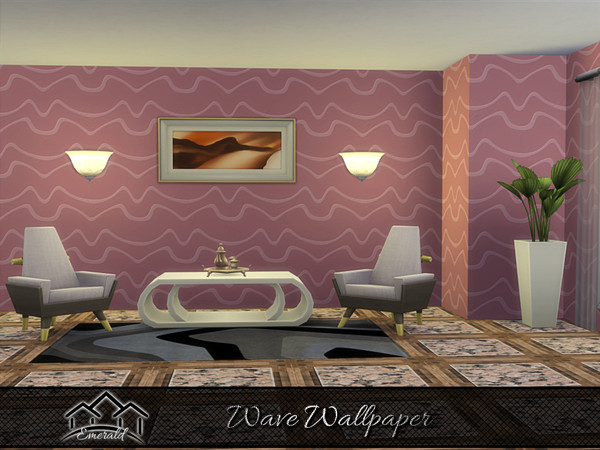 Sims 4 — Wave Wallpaper 5 by Emerald — Wave wallpaper will bring nature and beauty to your home.
