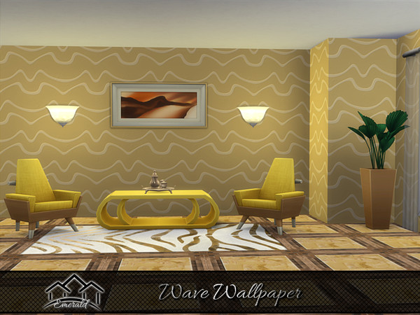 Sims 4 — Wave Wallpaper 6 by Emerald — Wave wallpaper will bring nature and beauty to your home.